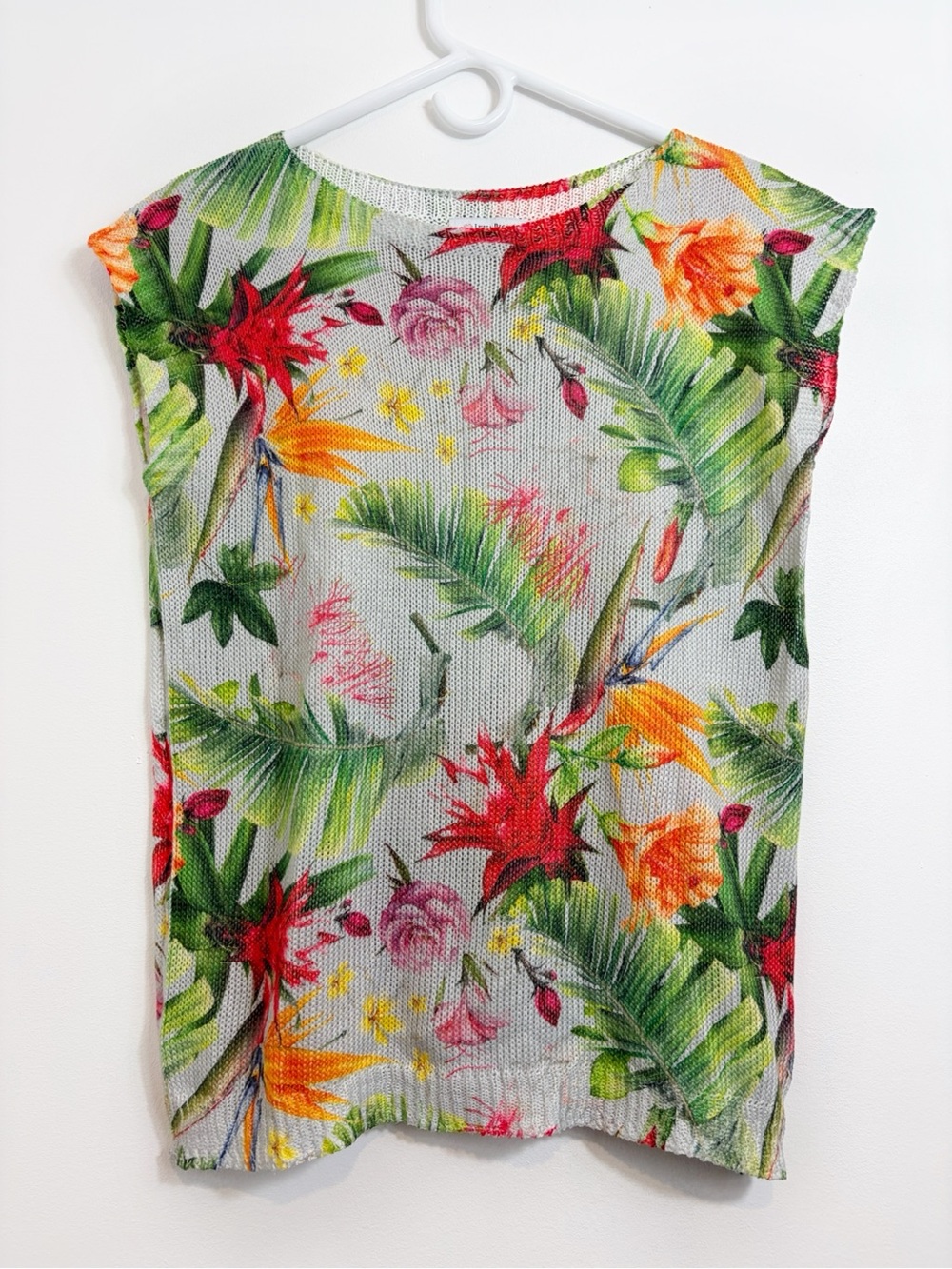 Luisa Ricci Italian Made Bird Of Paradise Graphic Knit Top